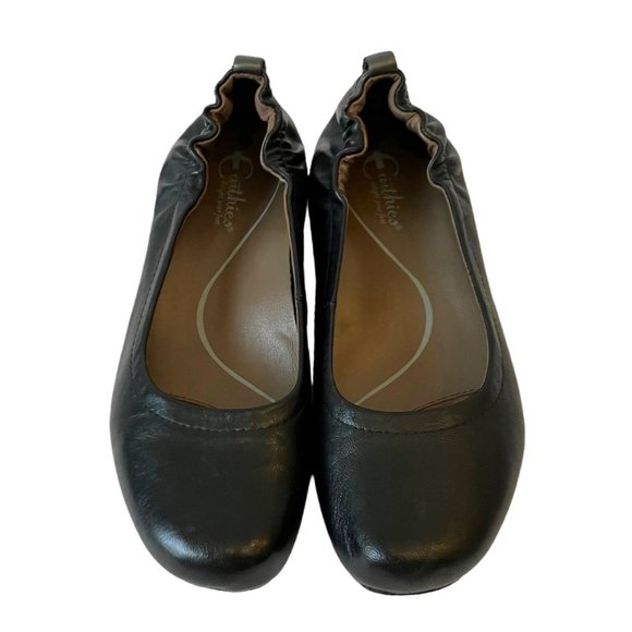 Earthies TOLO Black Leather Flat Ballet Slip On Comfort Shoes Women's Sz 7 - Picture 3 of 16